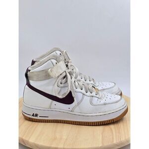 Rare color way Nike Air Force 1 High 'White Night Maroon' Shoes womens size 8.5